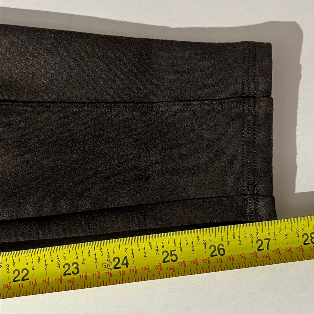 Spanx Chocolate Brown Leggings Suede-Like Texture Velvet Medium Fall Winter - Picture 7 of 7